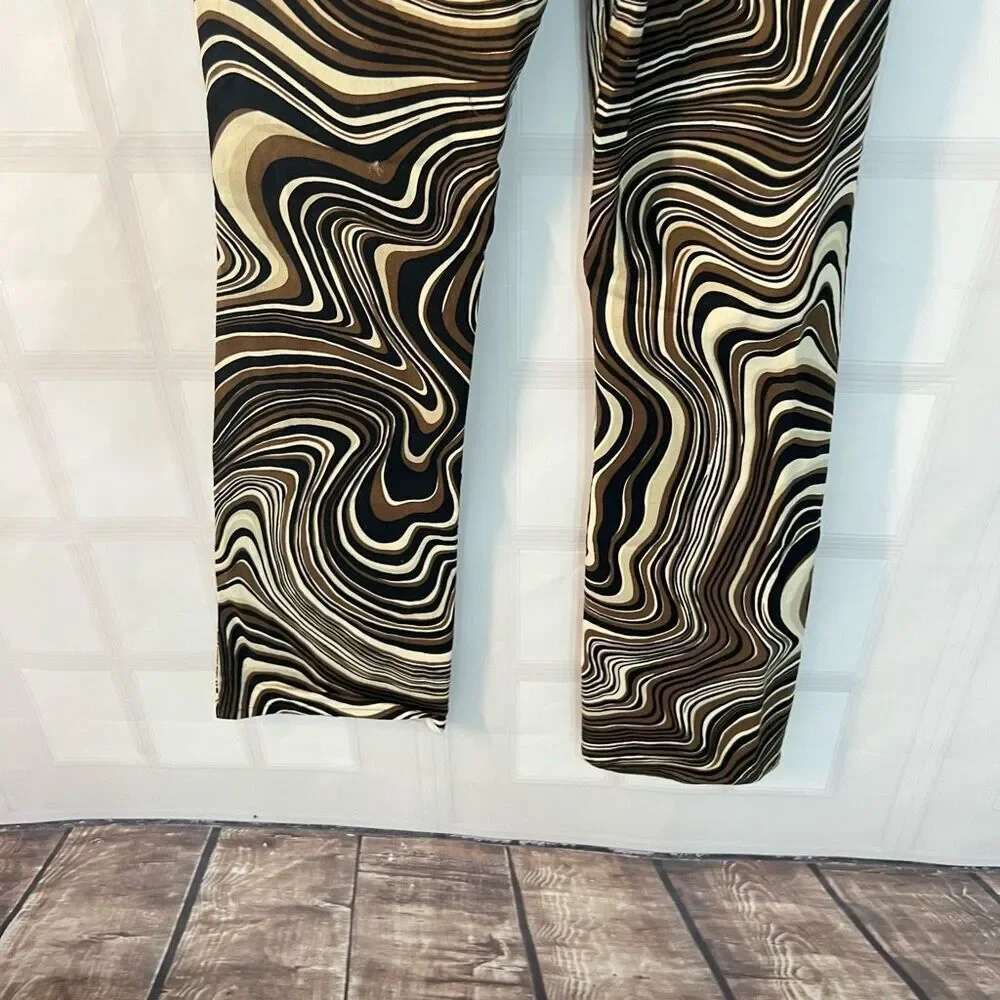Motel Zoven Multicolor Ripple High Waist Flare Trouser In 70's Size XS - Picture 9 of 12